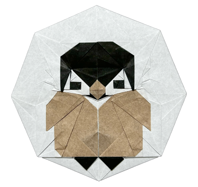 Origami Penguin designed by Wang Shuo, folded by Wang Shuo, using Duo Extra Large paper