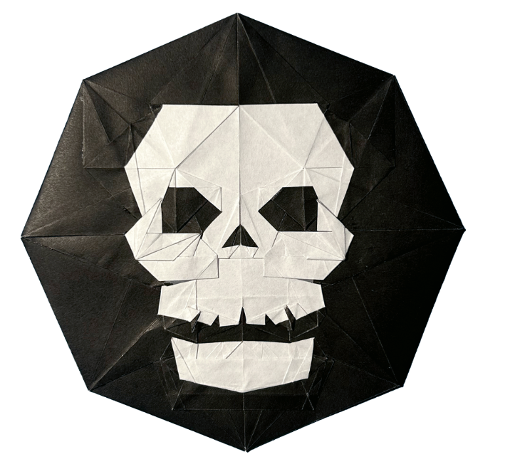 Origami Skull, using Duo Extra Large paper (Black / White)