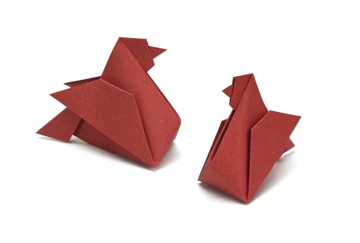 Origami Simple Hen designed by Chen Xiao, folded by Chen Xiao