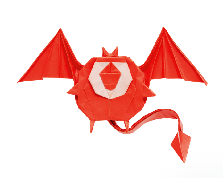 Origami Little Demon designed by Syn / Jiahui Li, folded by Syn / Jiahui Li, using Duo Extra Large paper (#08 Red)