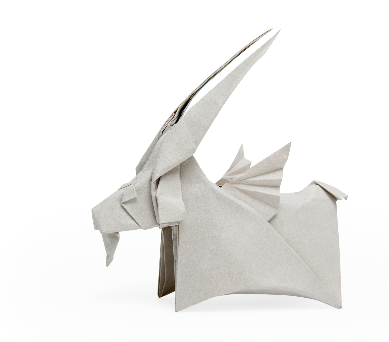 Origami Flying Goat designed by Syn / Jiahui Li