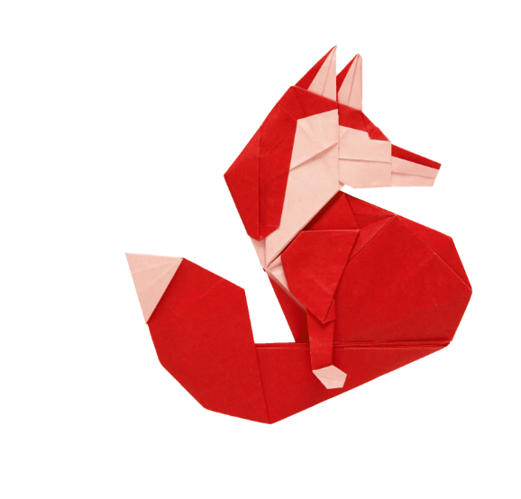 Origami Fox - Glancing Back designed by Syn / Jiahui Li
