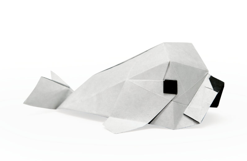 Origami Puppy Seal - Sea Ball designed by Syn / Jiahui Li