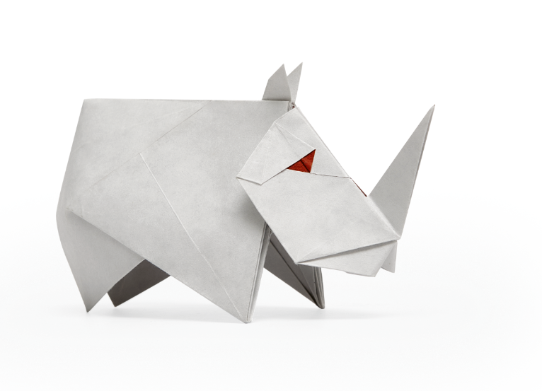 Origami White Rhino designed by Syn / Jiahui Li