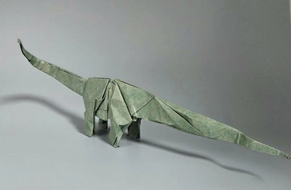 Origami Diplodocus designed by Red Paper - Wonseon Seo