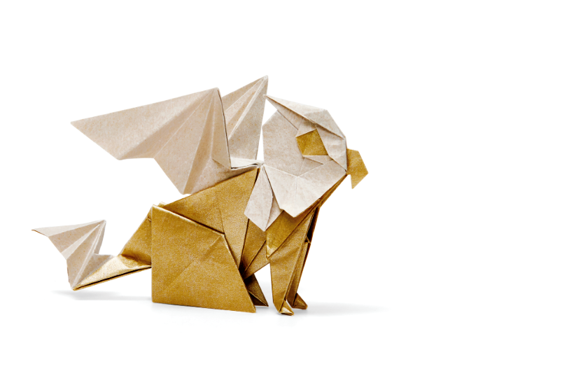 Origami Griffin designed by Syn / Jiahui Li, folded by Syn / Jiahui Li, using Duo Extra Large paper