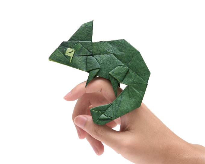Origami Chameleon designed by Syn / Jiahui Li, folded by Syn / Jiahui Li