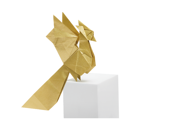 Origami Phoenix designed by Syn / Jiahui Li, folded by Syn / Jiahui Li, using Biotope paper