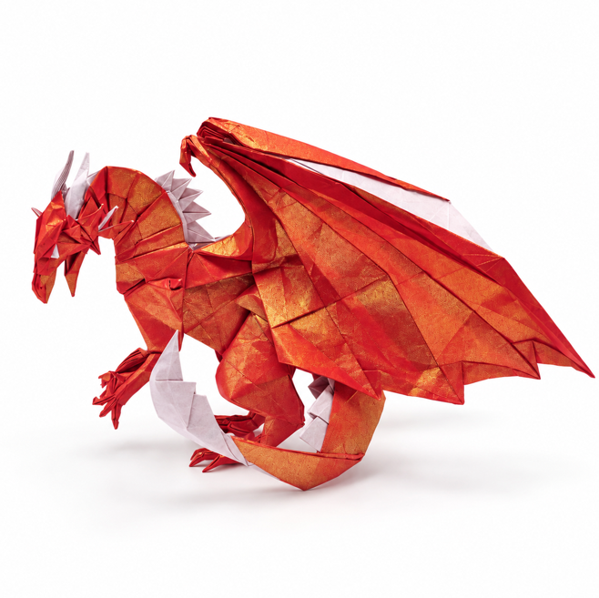 Origami Dragon designed by Xiaoyang Liu