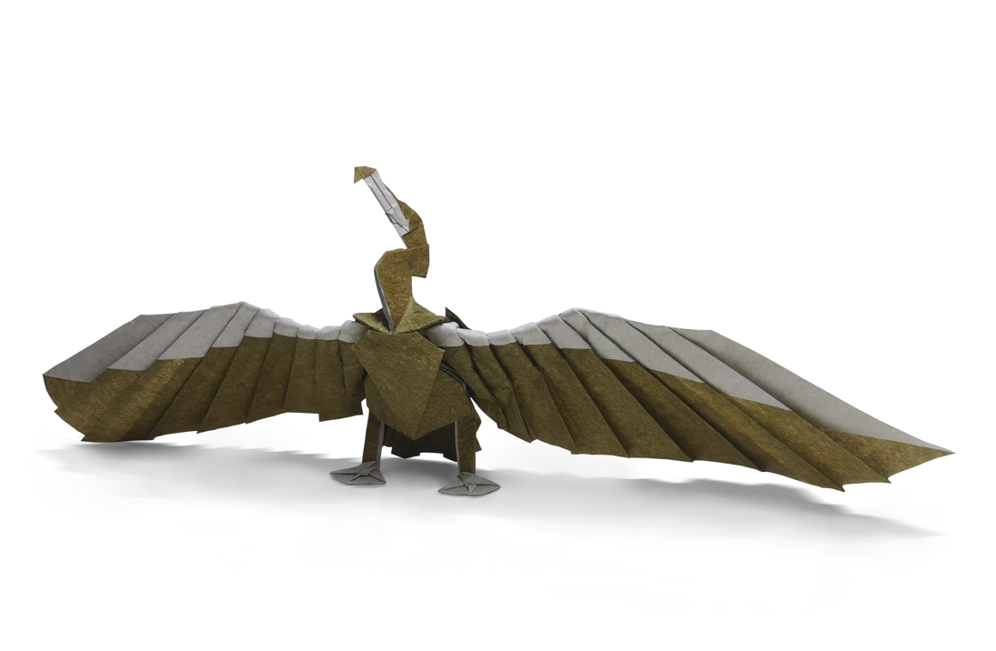 Origami Cormorant designed by Busi / 不思, folded by Busi / 不思, using Duo Extra Large paper