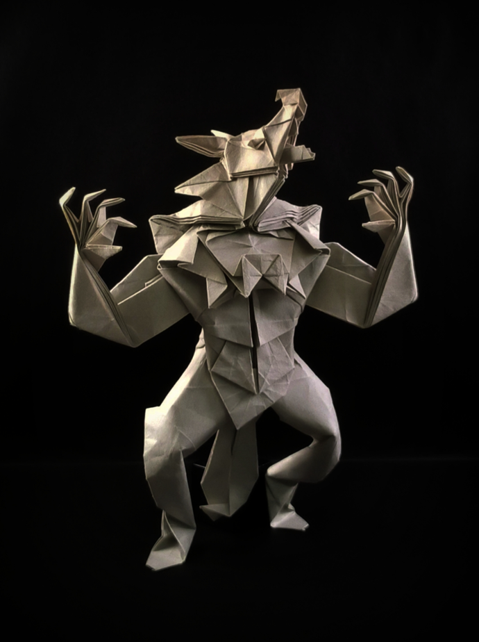 Origami Werewolf designed by Zhang Yi Fan / 张义帆, folded by Zhang Yi Fan / 张义帆, using Duo Extra Large paper