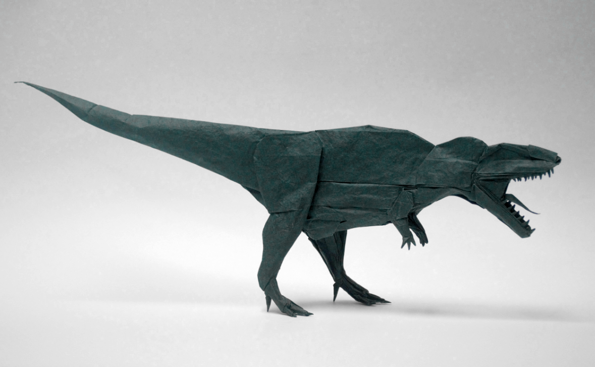 Origami Giganotosaurus 4.2 designed by Shuki Kato, folded by Shuki Kato