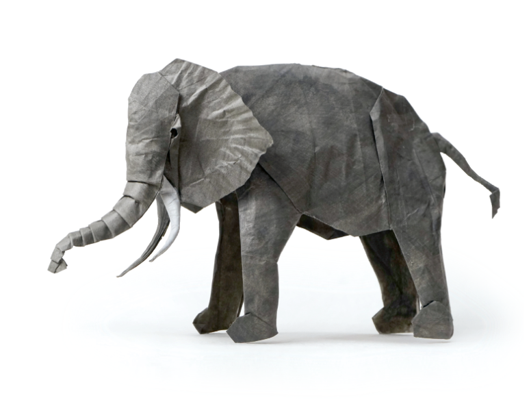 Origami Elephant designed by Sampreet Manna, folded by Sampreet Manna