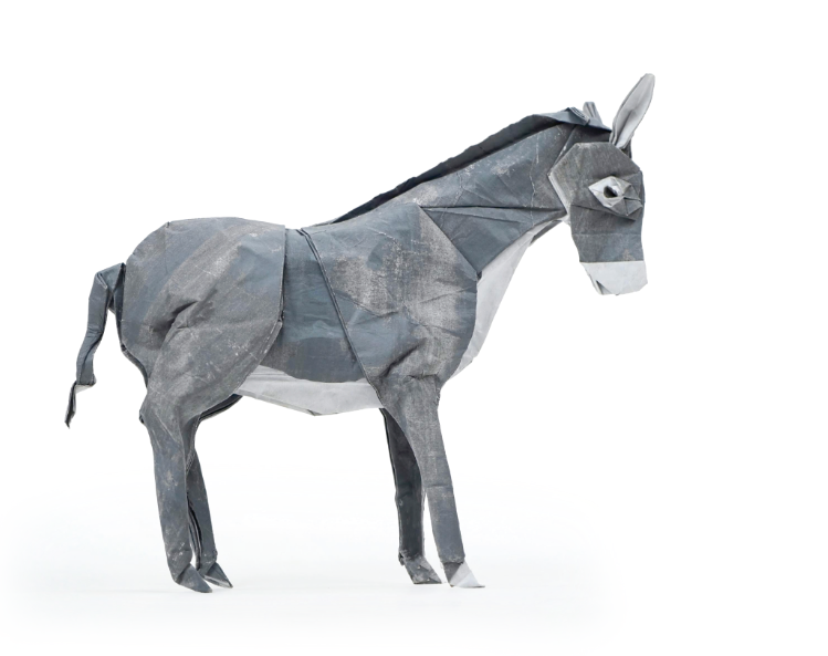 Origami Donkey designed by Sampreet Manna, folded by Sampreet Manna