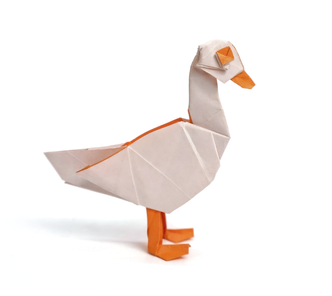 Origami Duck designed by Sampreet Manna, folded by Sampreet Manna, using Duo Extra Large paper