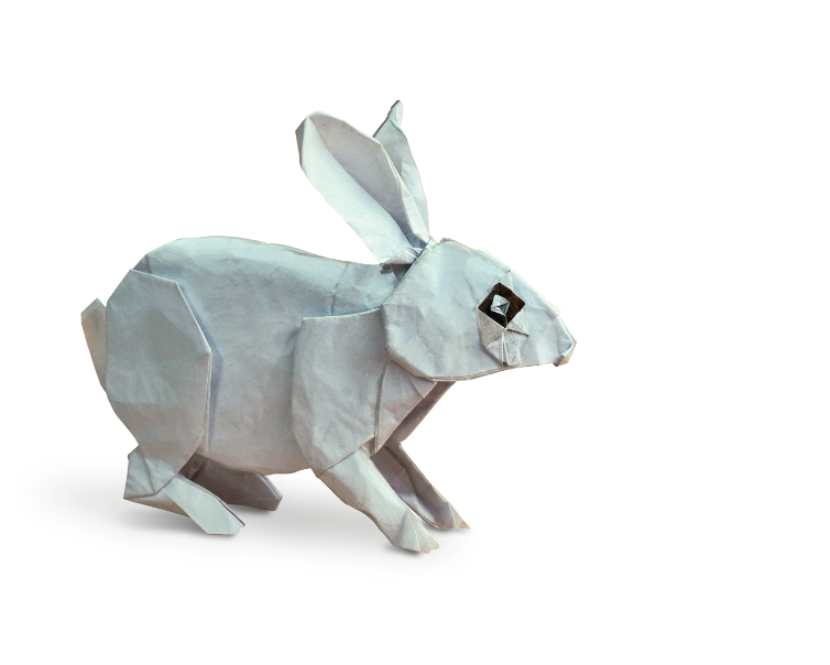 Origami Rabbit designed by Sampreet Manna, folded by Sampreet Manna