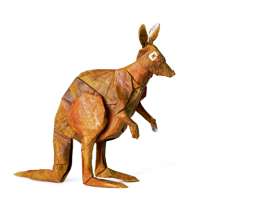 Origami Kangaroo designed by Sampreet Manna, folded by Sampreet Manna