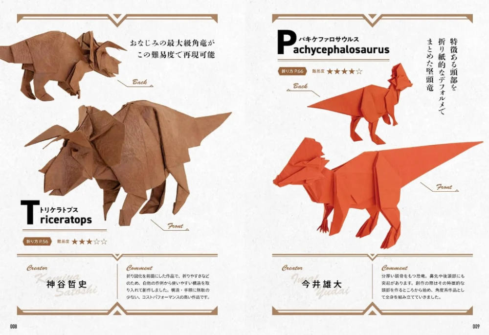 Contents of Origami Dinosaurs, page 1