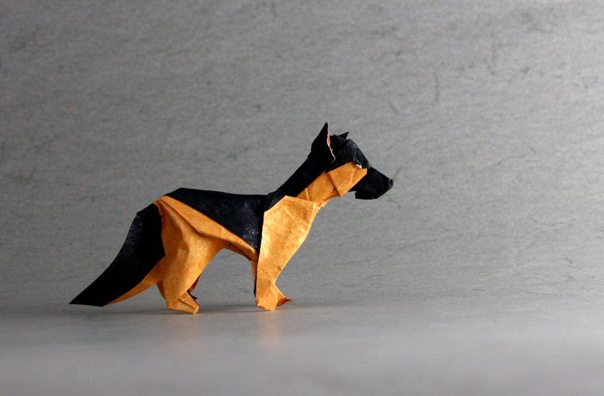 Origami Shepherd Dog designed by ESTEVE Oriol