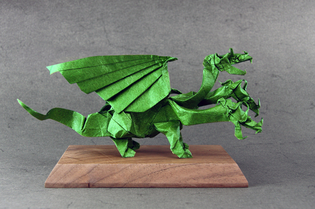 Origami Dragon designed by TERRY Nicolas, folded by TERRY Nicolas, using Sandwich paper