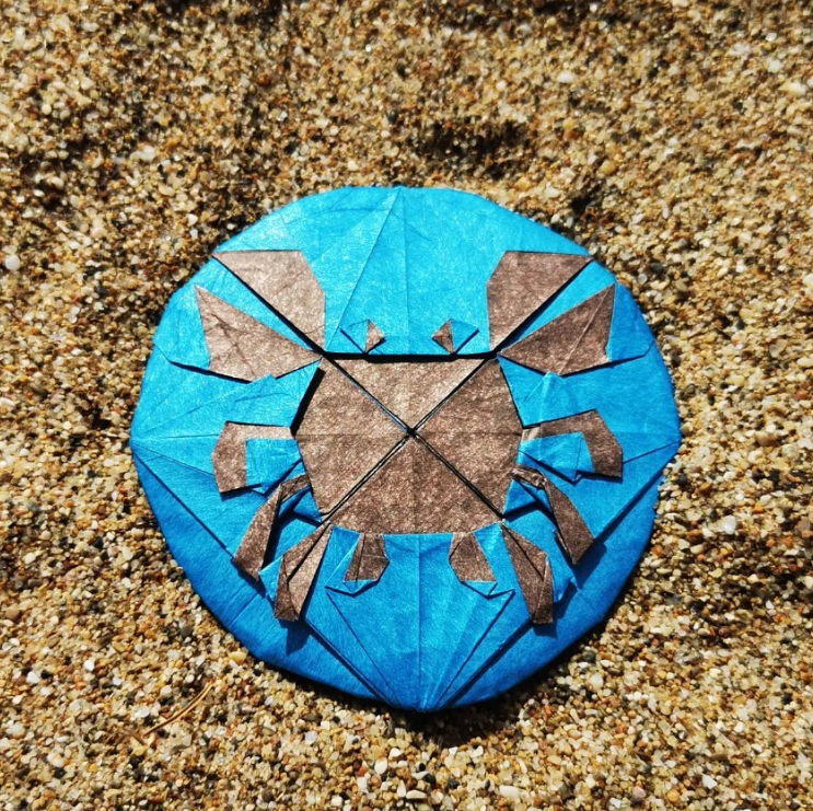 Origami Crab designed by Nguyễn Hùng Cường, folded by COQUARD Nizier, using Sandwich paper