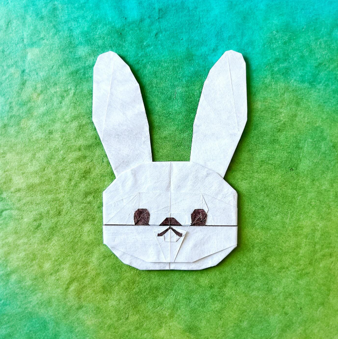 Origami Rabbit Face designed by Mi Wu, folded by Origami by Sophie, using Sandwich paper