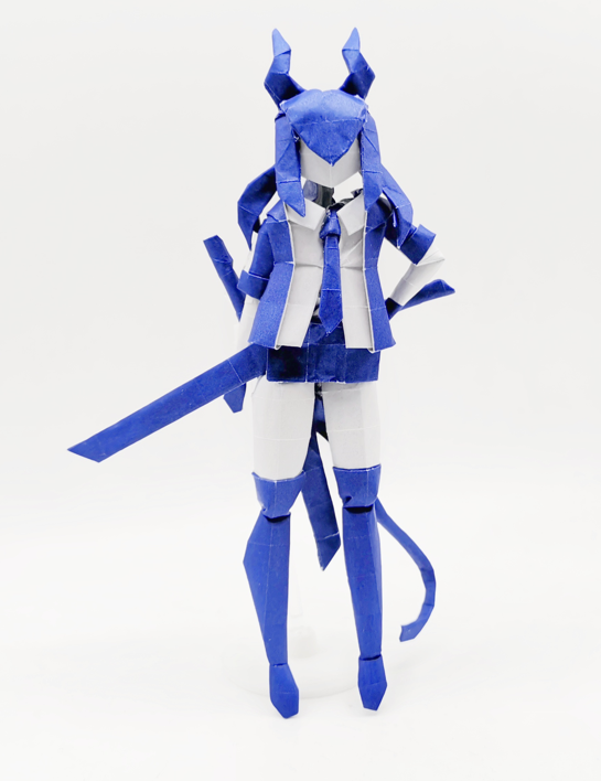 Origami Ryo-Zan-Paku / Dancouga - Super Beast Machine God. designed by Yanhui Lai, folded by Yanhui Lai, using Duo Extra Large paper (#18 Dark Blue)