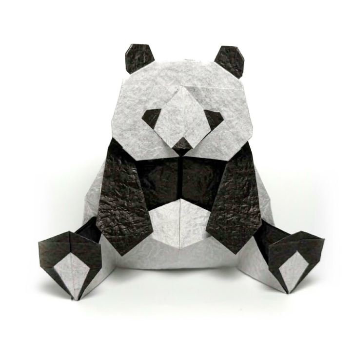 Origami Giant Panda designed by Katsuta Kyohei, folded by Gus Figueroa, using Washi Deluxe paper