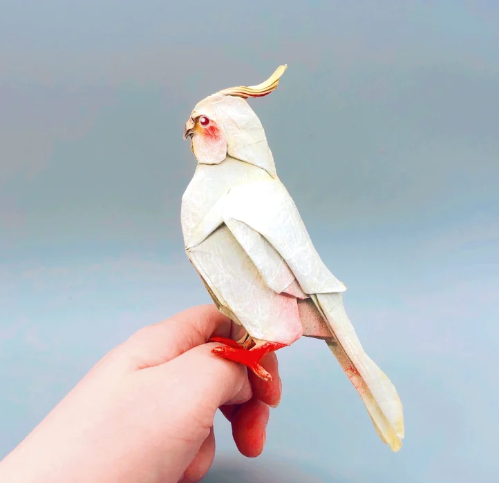 Origami Cockatiel designed by Jeong Jae Il