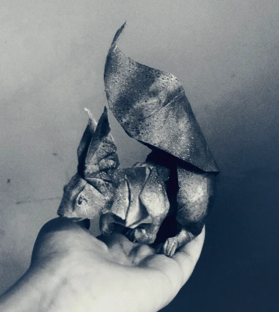 Origami example folded with Tissue paper paper