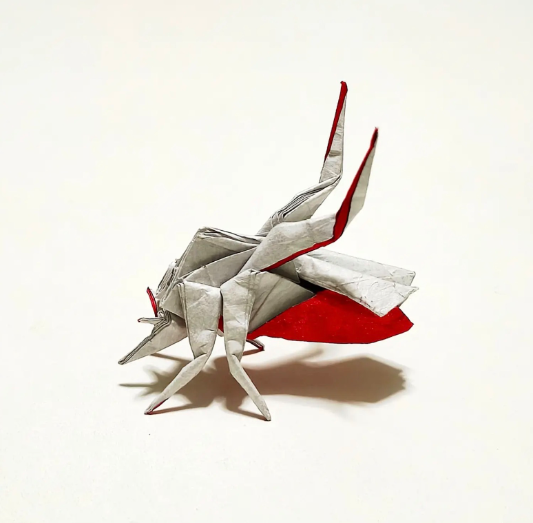 Origami Mosquito designed by Yoo Tae Yong, folded by Gus Figueroa, using Sandwich paper