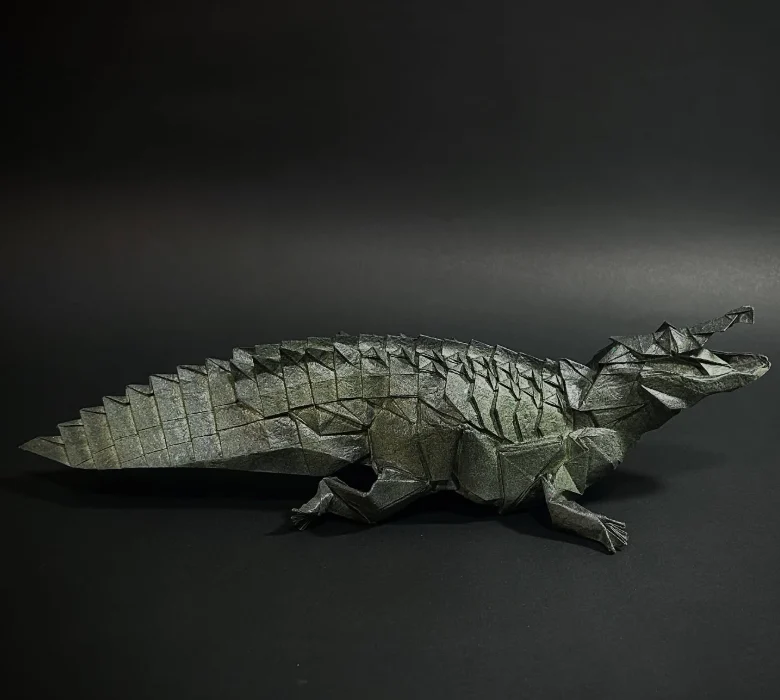 Origami Caiman designed by Jeong Jae Il, folded by origami_geofflin