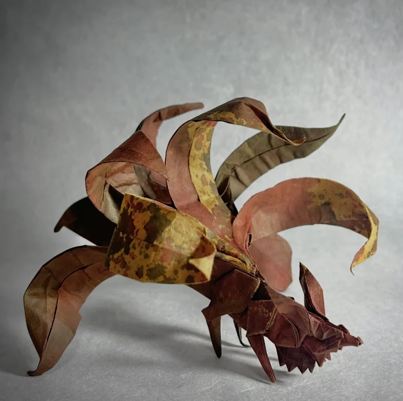 Origami Nine-Tail Fox designed by Pham Minh Thiên Thành, folded by origami_geofflin