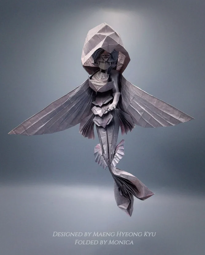 Origami Siren designed by Maeng Hyeong Kyu, folded by Monica Xing Gao