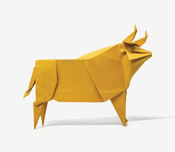Origami Bull designed by Tu Kaiming, folded by Tu Kaiming