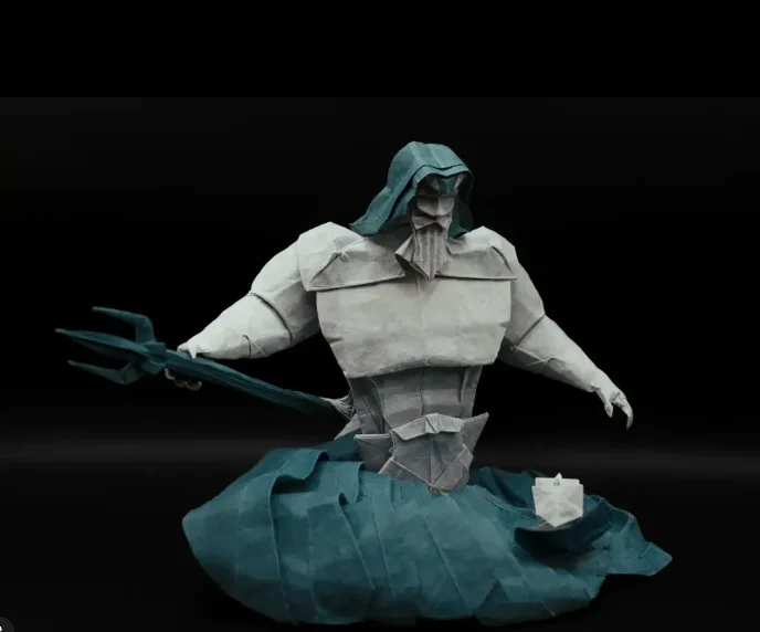 Origami Poseidon designed by Lê Huỳnh Đức, folded by Tony Chang