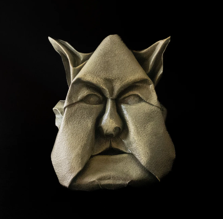 Origami Mr Perkins designed by DECLERCQ Steve, folded by DECLERCQ Steve, using ARCHES paper (Rought (Torchon) - 300 gsm)