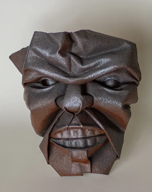 Origami Anger designed by DECLERCQ Steve, folded by DECLERCQ Steve, using ARCHES paper (Cold Pressed (Fine Grain) - 300 gsm)