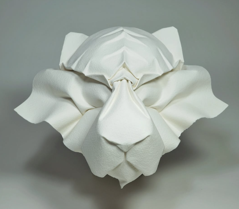 Origami Tiger mask 2016 designed by Hoàng Tiến Quyết, folded by Hoàng Tiến Quyết, using ARCHES paper