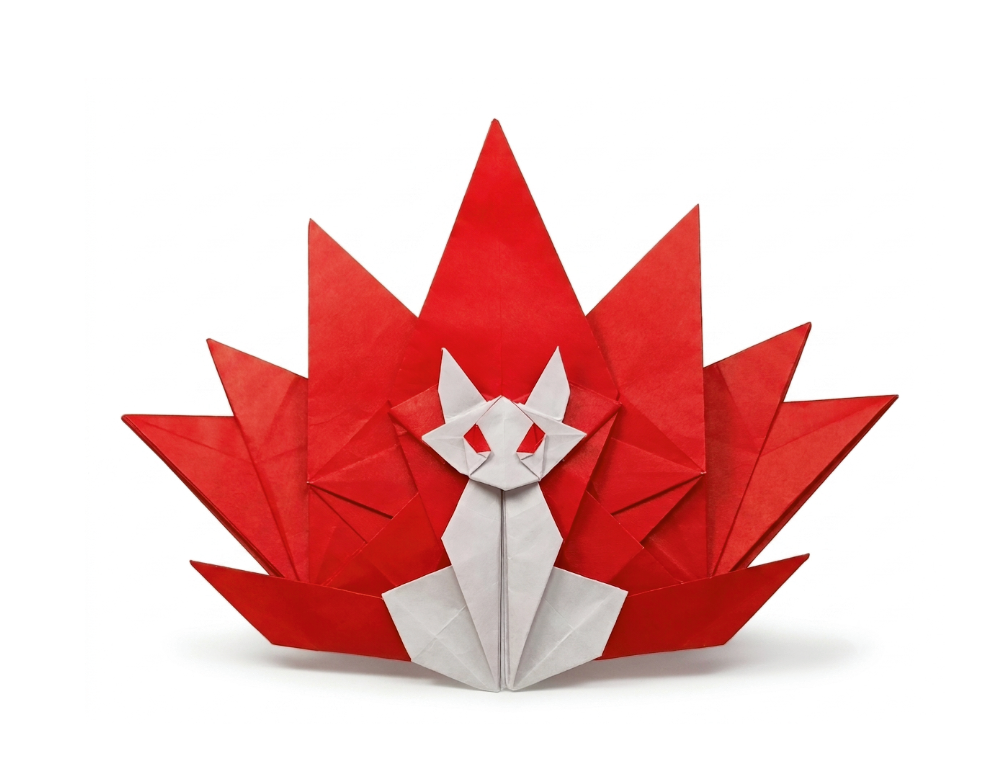 Origami Nine-tailed Fox designed by Zhang Yi Fan / 张义帆, folded by Zhang Yi Fan / 张义帆, using Duo Extra Large paper