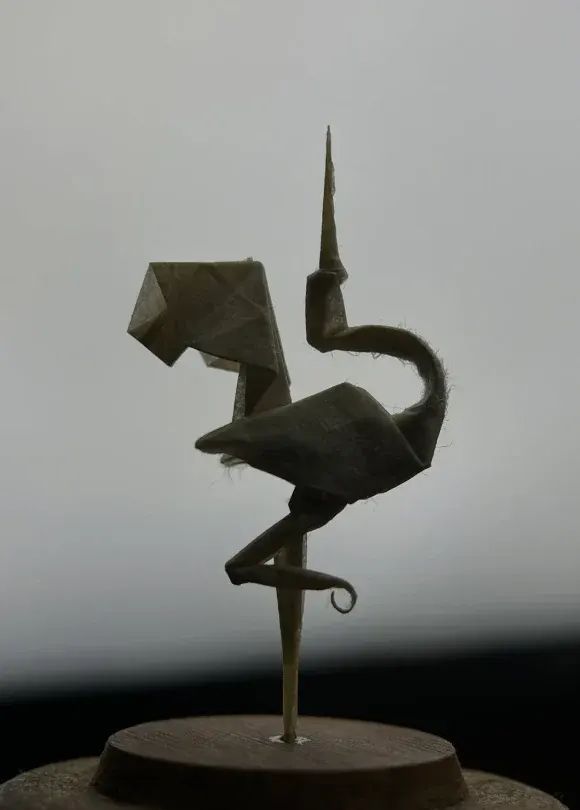 Origami Crane designed by TERRY Nicolas, folded by plicatorius, using Rice Paper paper